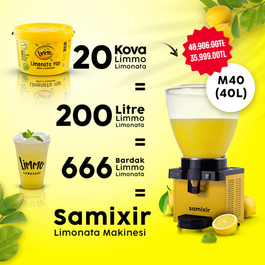 Samixir M40.DY Makine + Limmo Limonata Klasik 2LT x 20 (Adet)