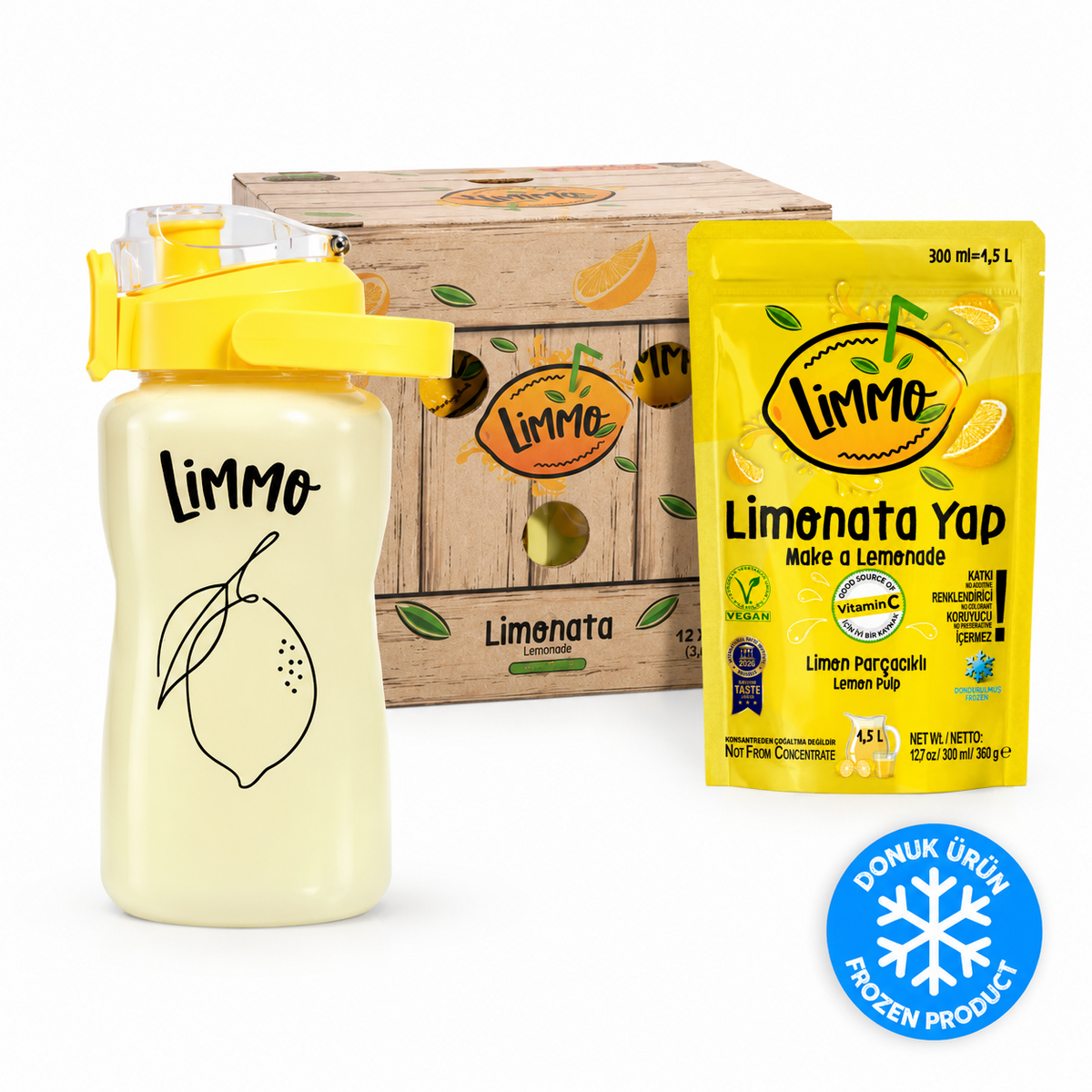 Limmo Limonata Klasik 300 ML x 12 (Adet) + Limmo Shaker Hediyeli