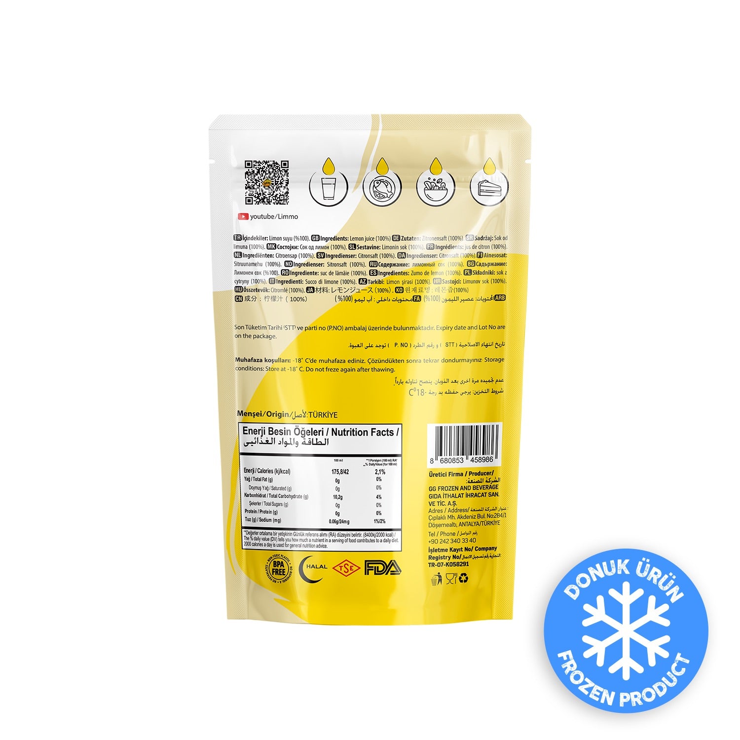 Limmo Limon Suyu 40 gr x 5 Stick 200 ML