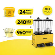 Limonata Şerbetlik 20+20 40 LT Makine + Limmo Limonata Klasik 2LT x 24 (Adet)