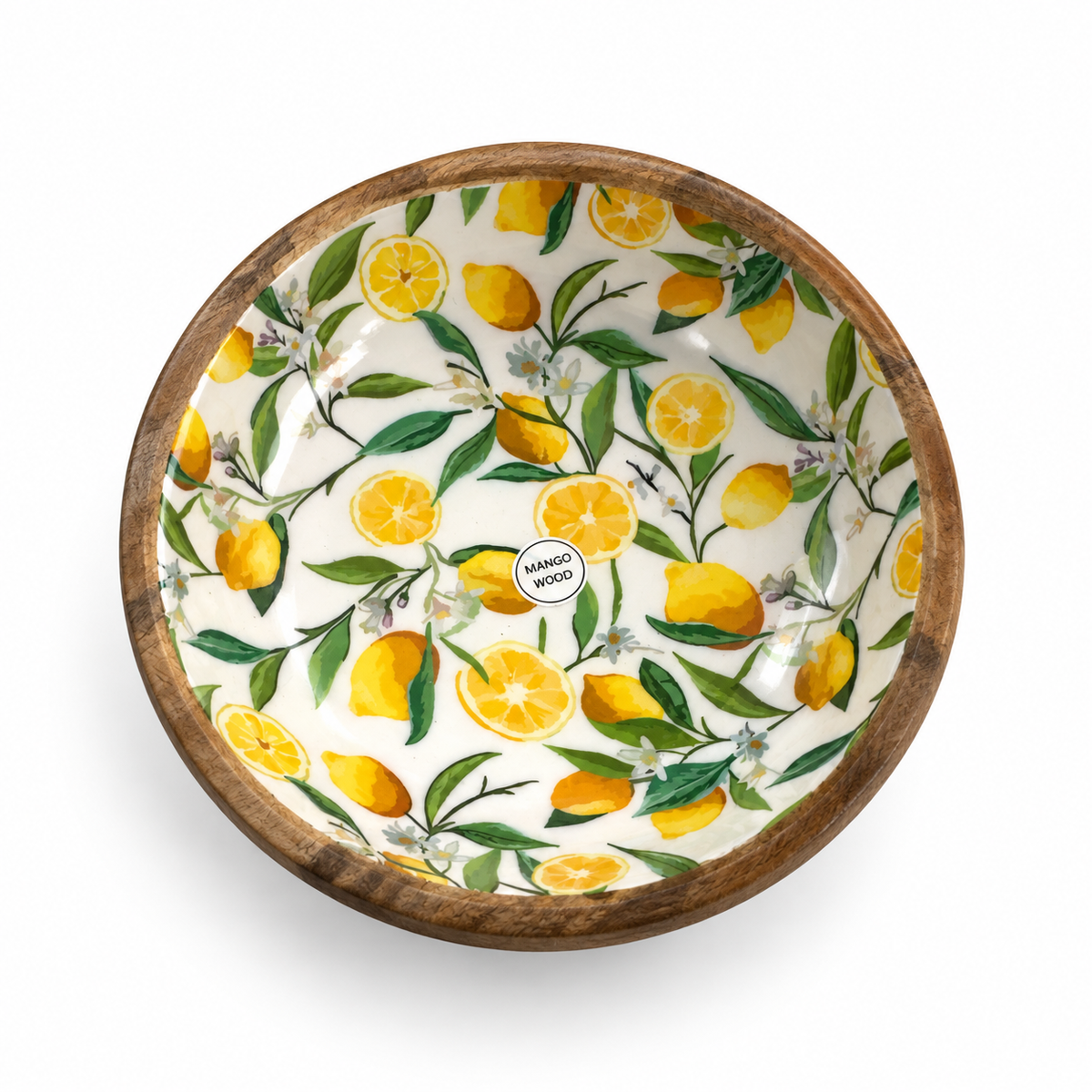 Mango Wood Limon Desenli Dekoratif Kase